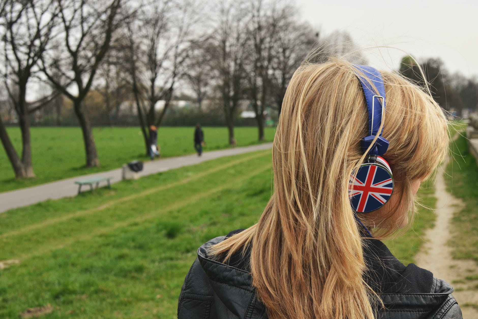 person-woman-park-music